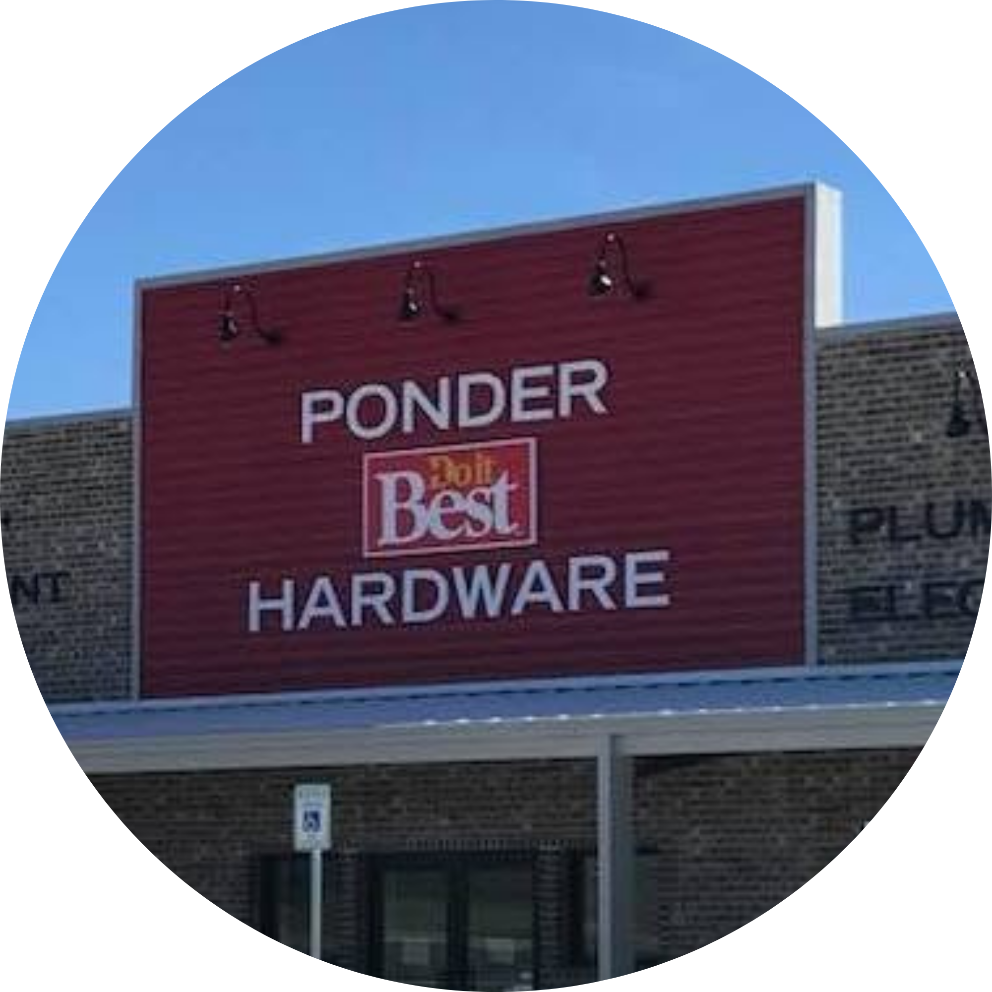 Ponder Hardware store logo
