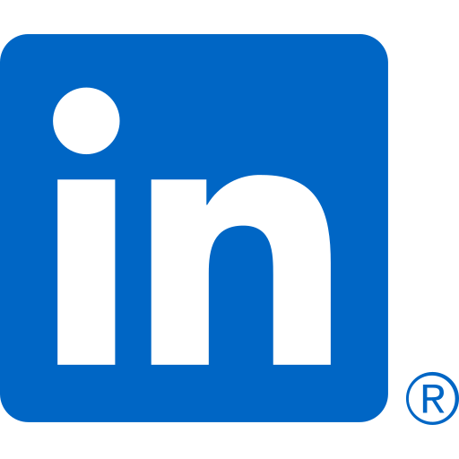LinkedIn logo with a blue square background and the black lowercase letters 'in'.