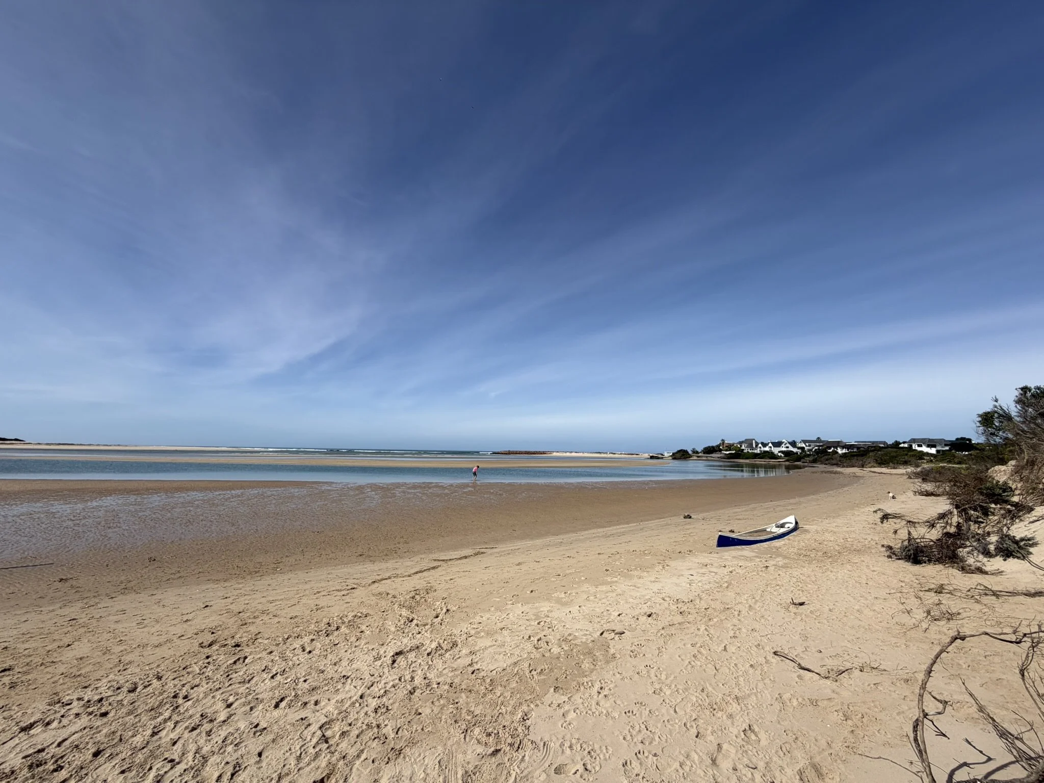 canoe resting on the sand