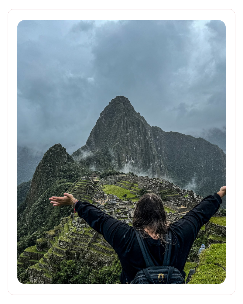 Passport with Paris seeing Machu Pichu from above - Nepal