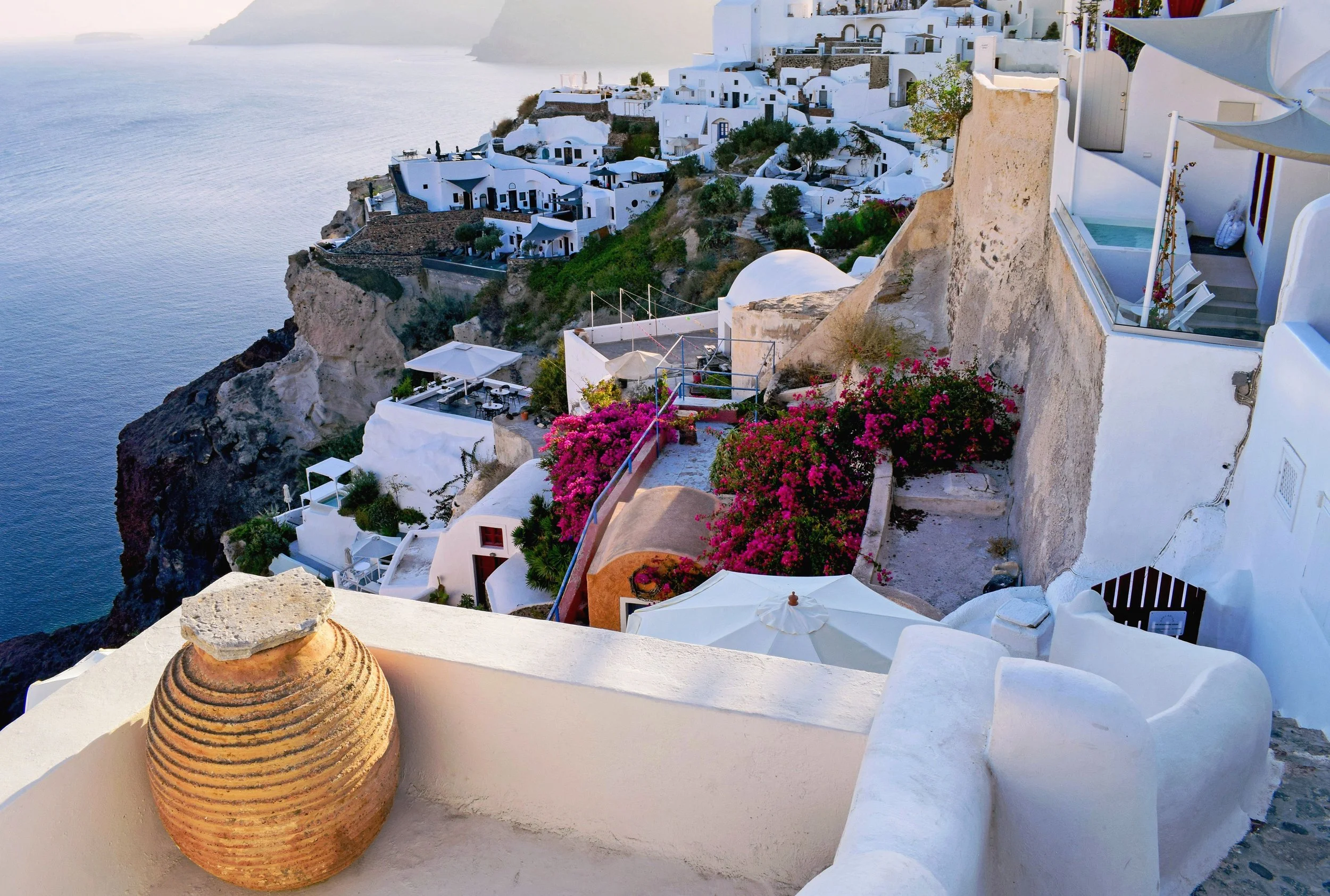 Aeriel view of town in Greece - Passport with Paris