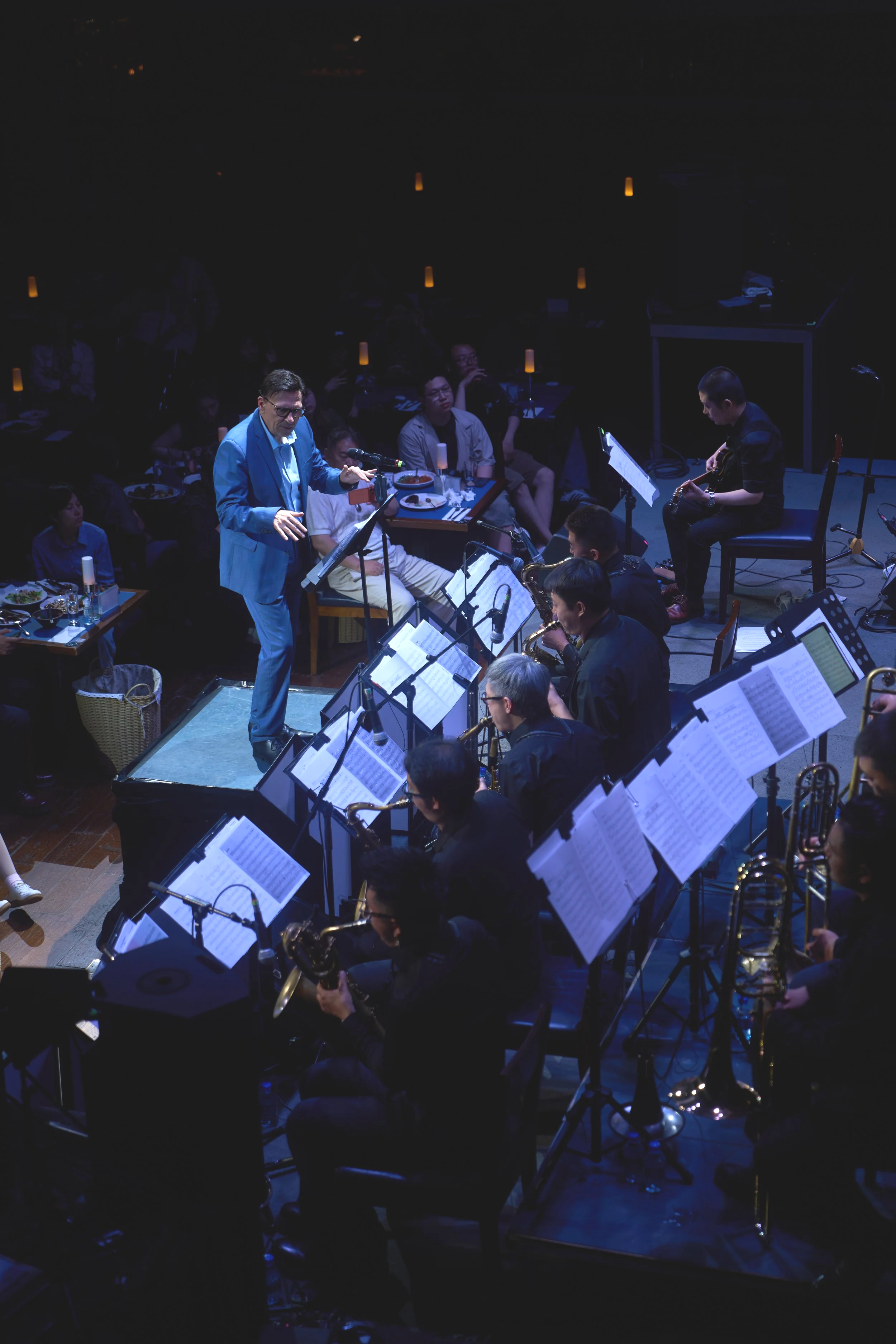 Rolf, conducting the Blue Note China Jazz Orchestra, Beijing