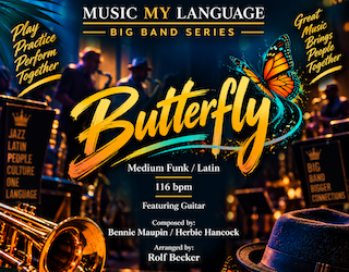 Butterfly medium funk Latin big band arrangement by Rolf Becker