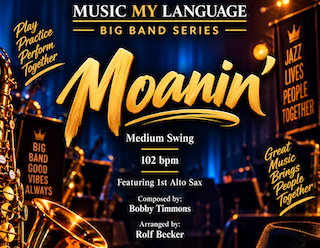 Moanin' medium swing big band arrangement by Rolf Becker