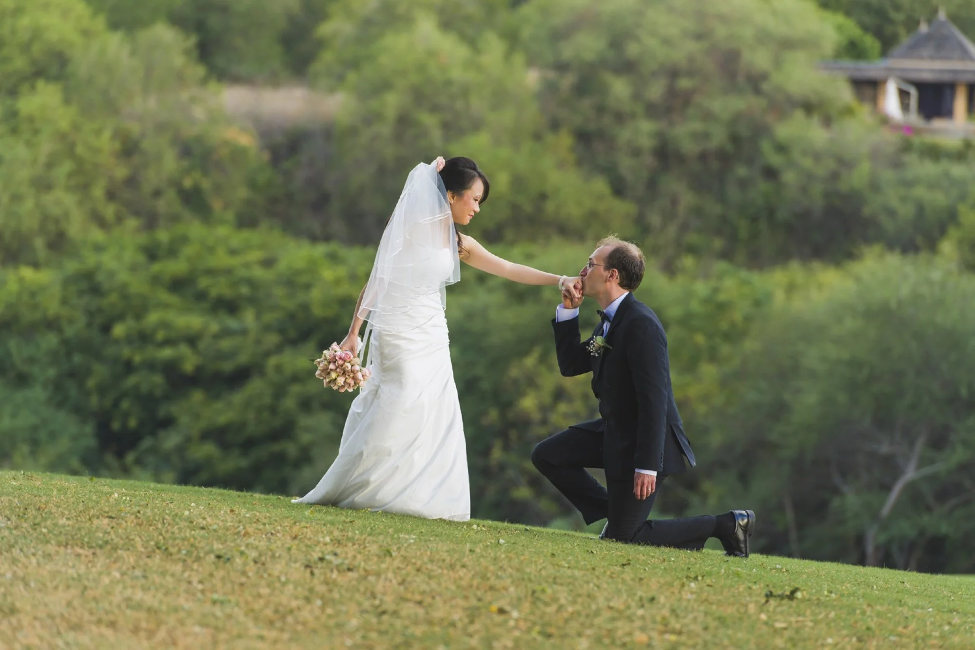 Wedding portrait of Sharon and François in Mauritius.