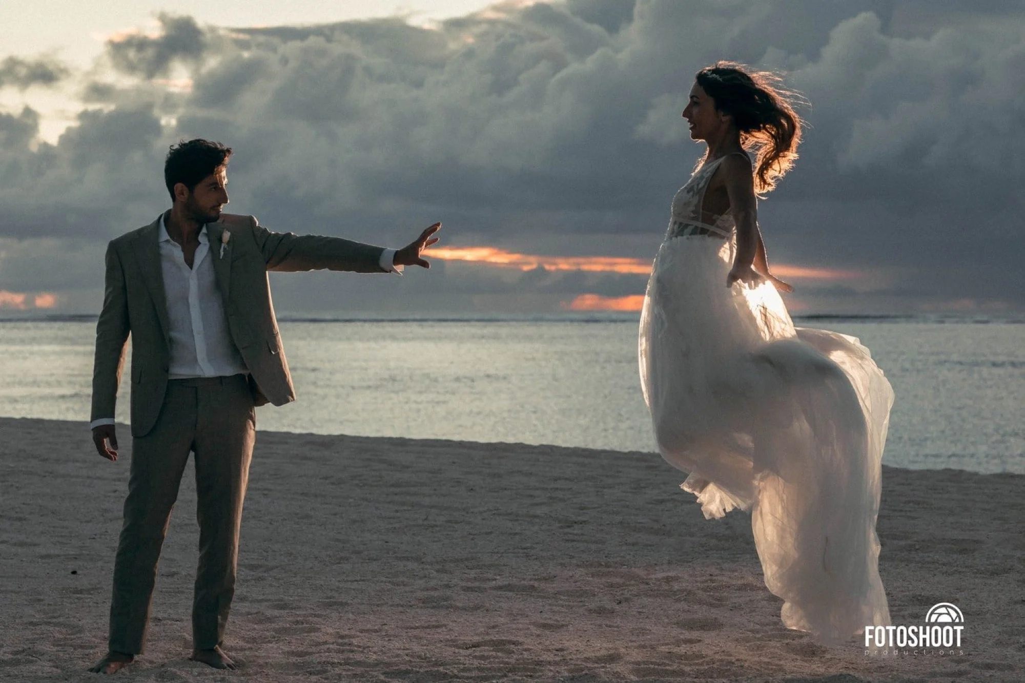 Candid wedding moment with Monica and Giovanni in Mauritius.