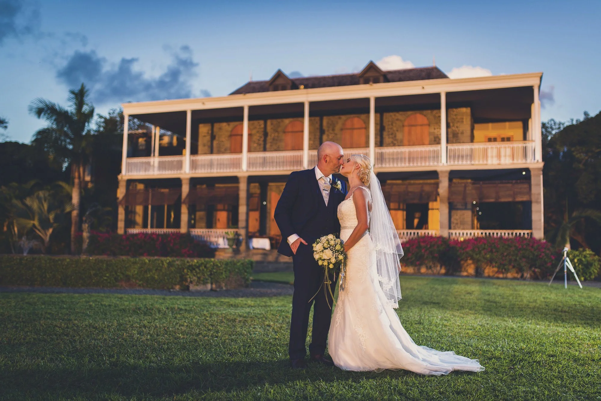 Wedding portrait of Jessica and Adrian in Mauritius.