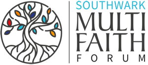 Southwark Multi Faith Forum logo featuring a stylized tree with colorful leaves and the organization's name.