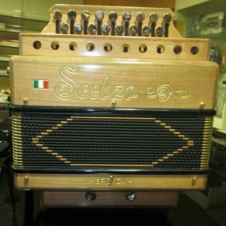 Accordatore di lingue con bottoni e corde.