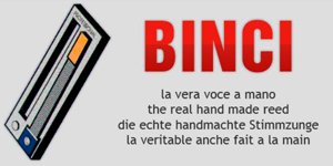 Scatola di fiammiferi con il logo BINCI in rosso e testo in italiano, inglese, tedesco e francese