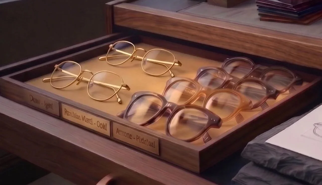 Private eyewear styling consultation with a curated selection of frames