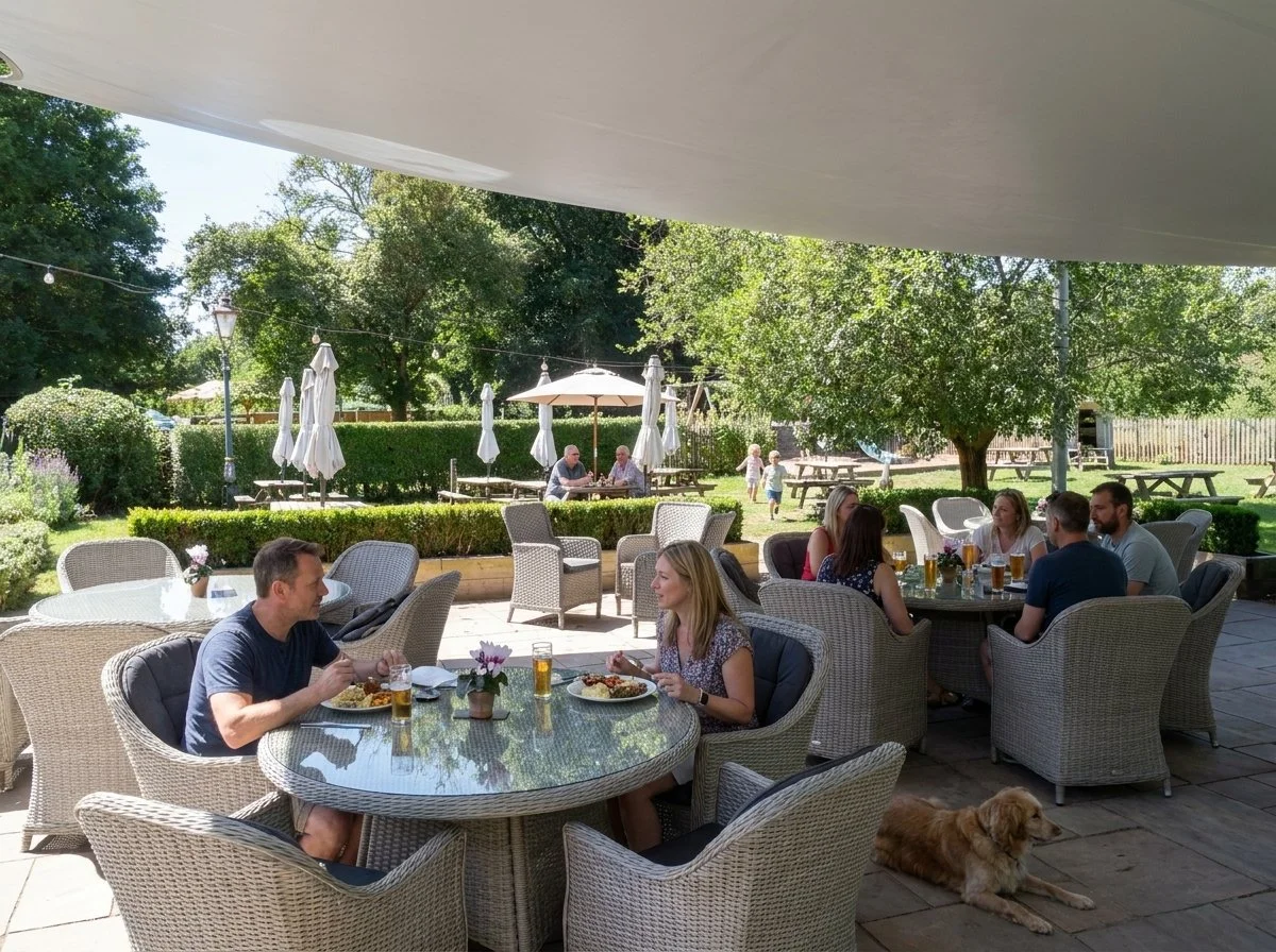 Beer Garden under shade