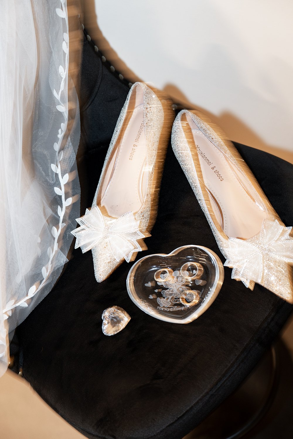 bride Tiffy wedding shoes and rings