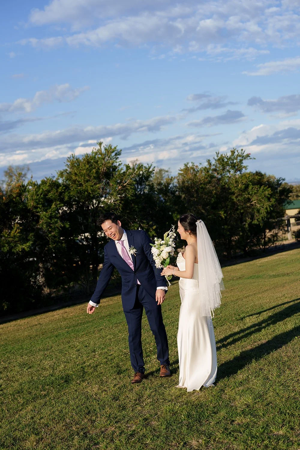 groom Eric laughing