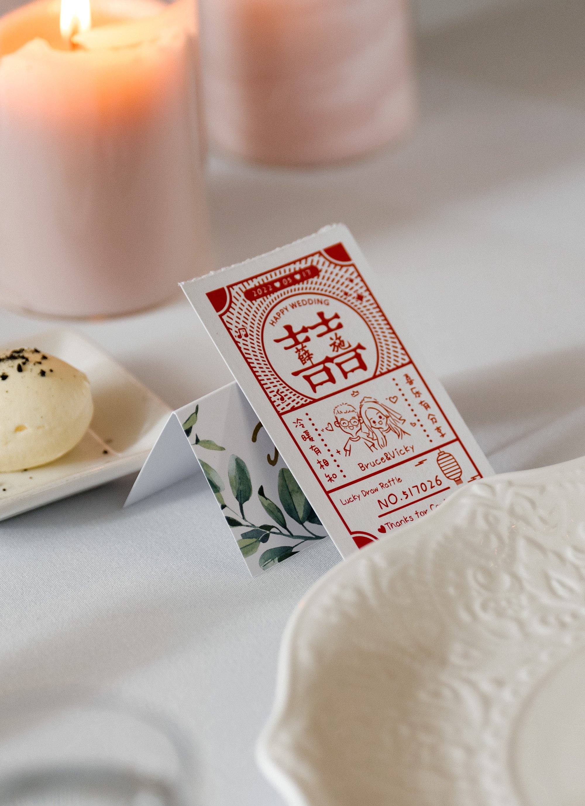 lucy card on guest table