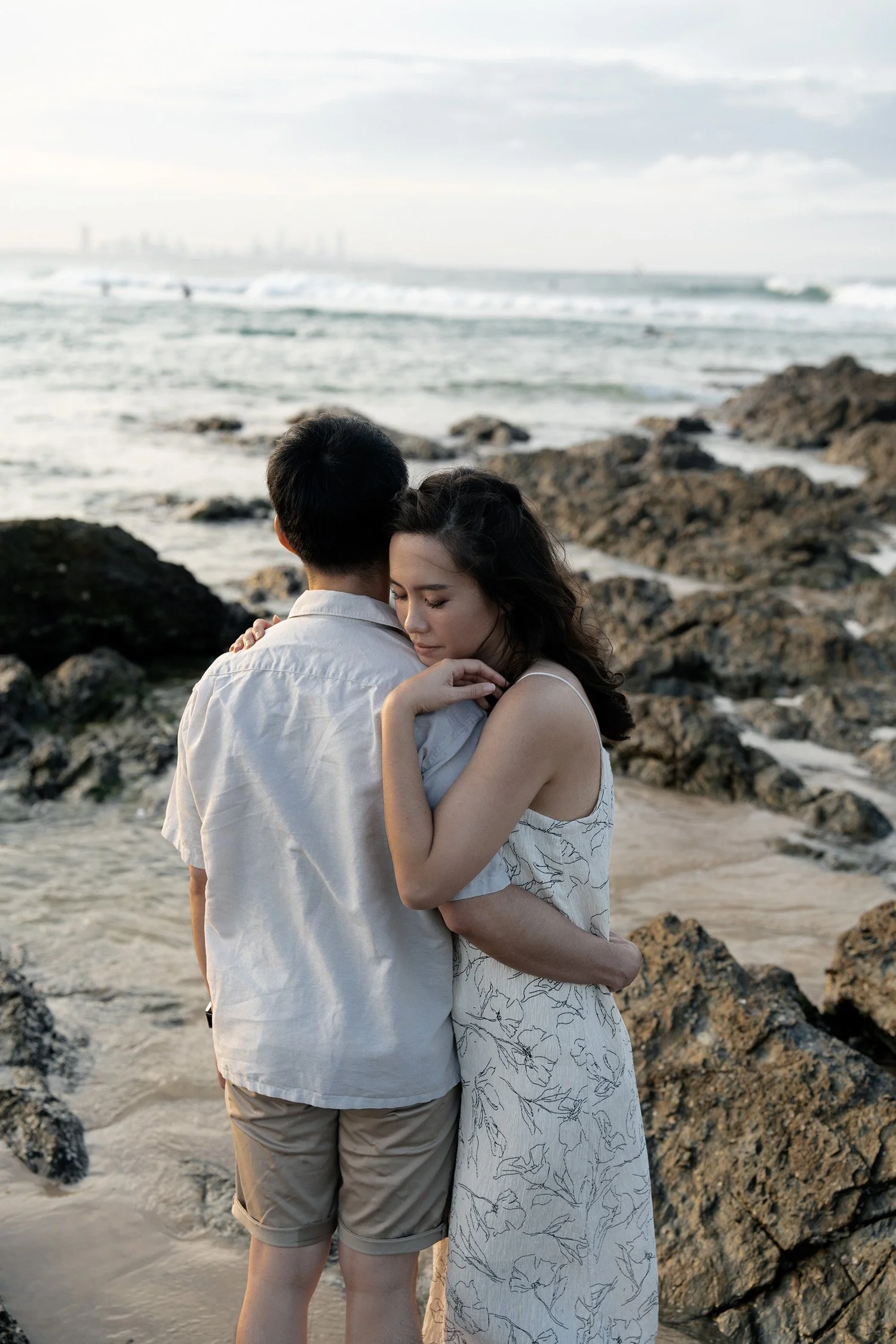 Krystel rest on Paul's shoulder