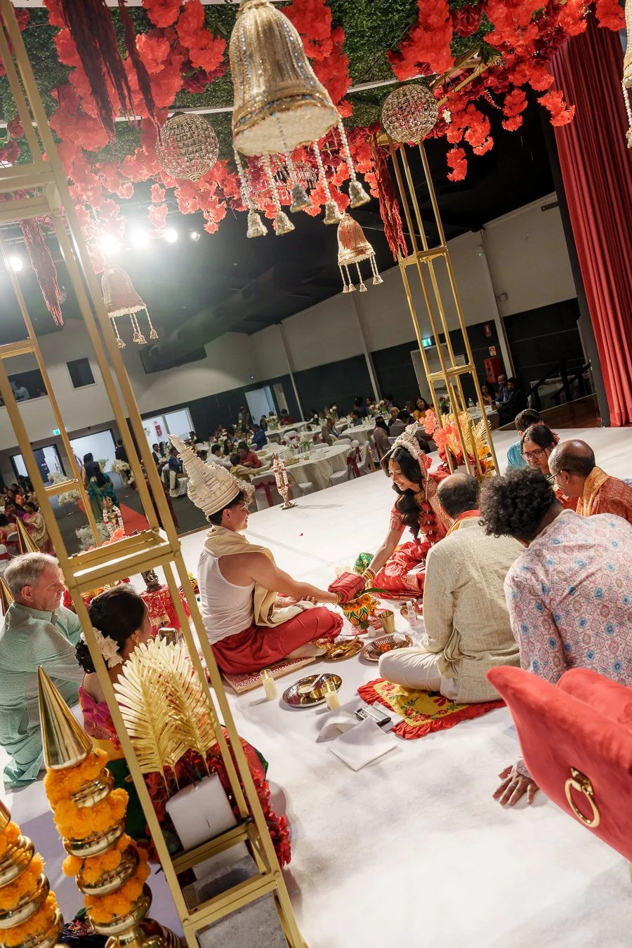 stage for Amrita and Casey and they both in it celebrate their mandap
