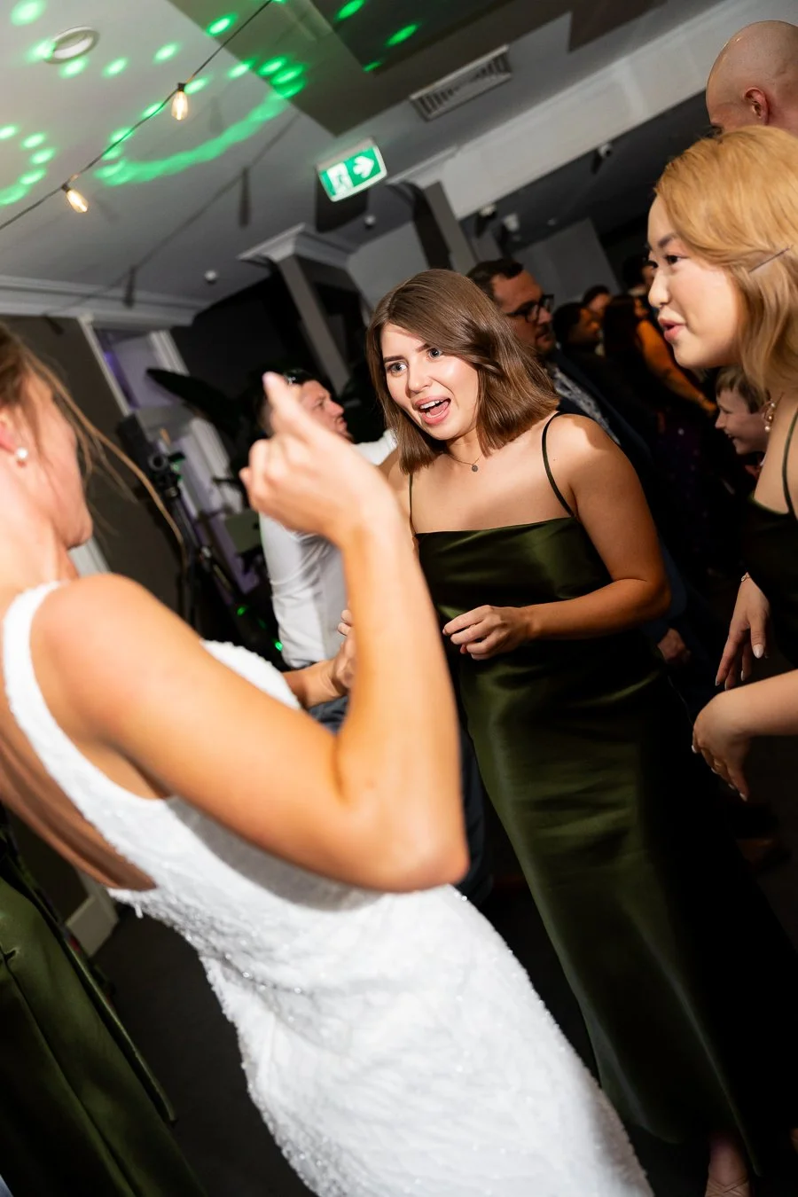made of honour and bride mate with bride Sonya dancing