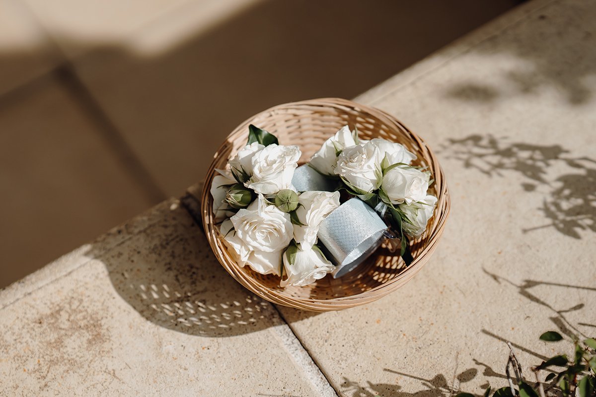 a basket of real flower