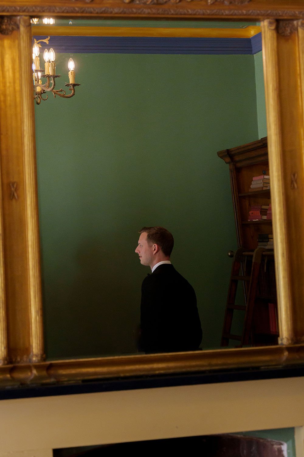 Morgan in a mirror frame look away