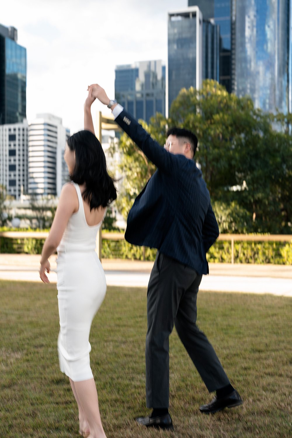 Dave spinning Kath on grass