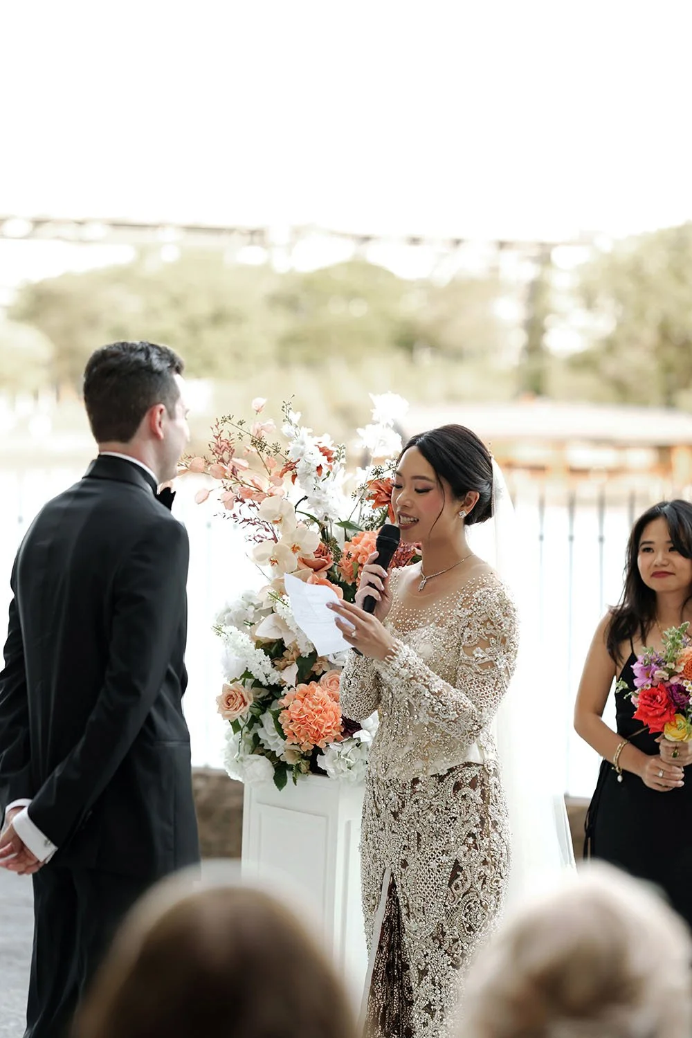 bride Nori reading her vow