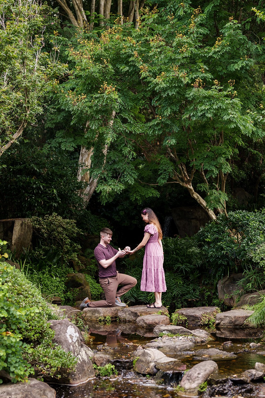 Kyle one knee down put the engagement ring on Ruby's finger