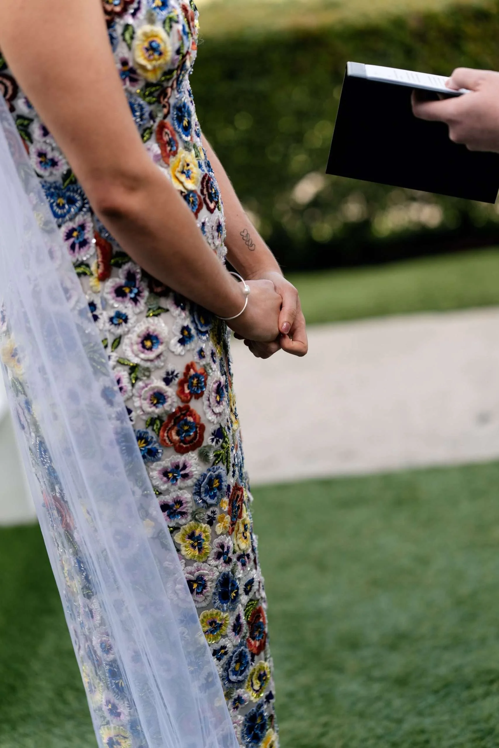bride hands together