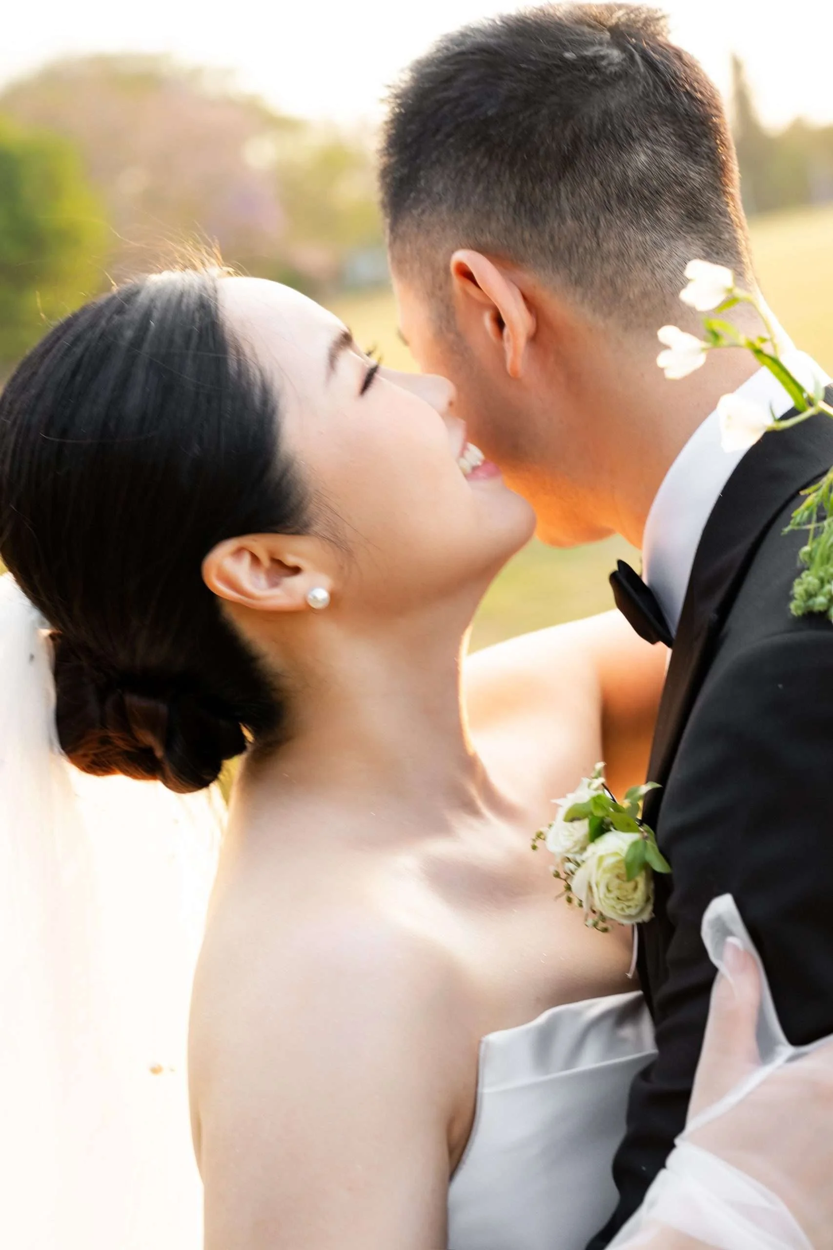 bride Wendy whisper on Alex's ear and make him laugh