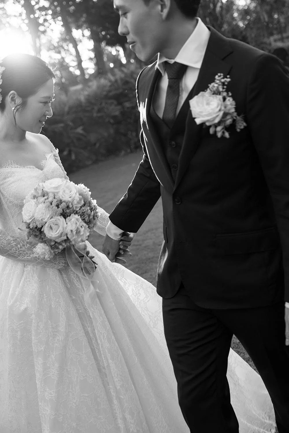 Michael and Lisa walk around each other