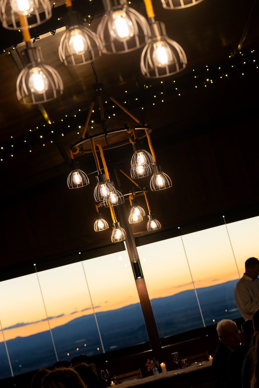 celling bulbs inside Chiarra and Ben's reception room