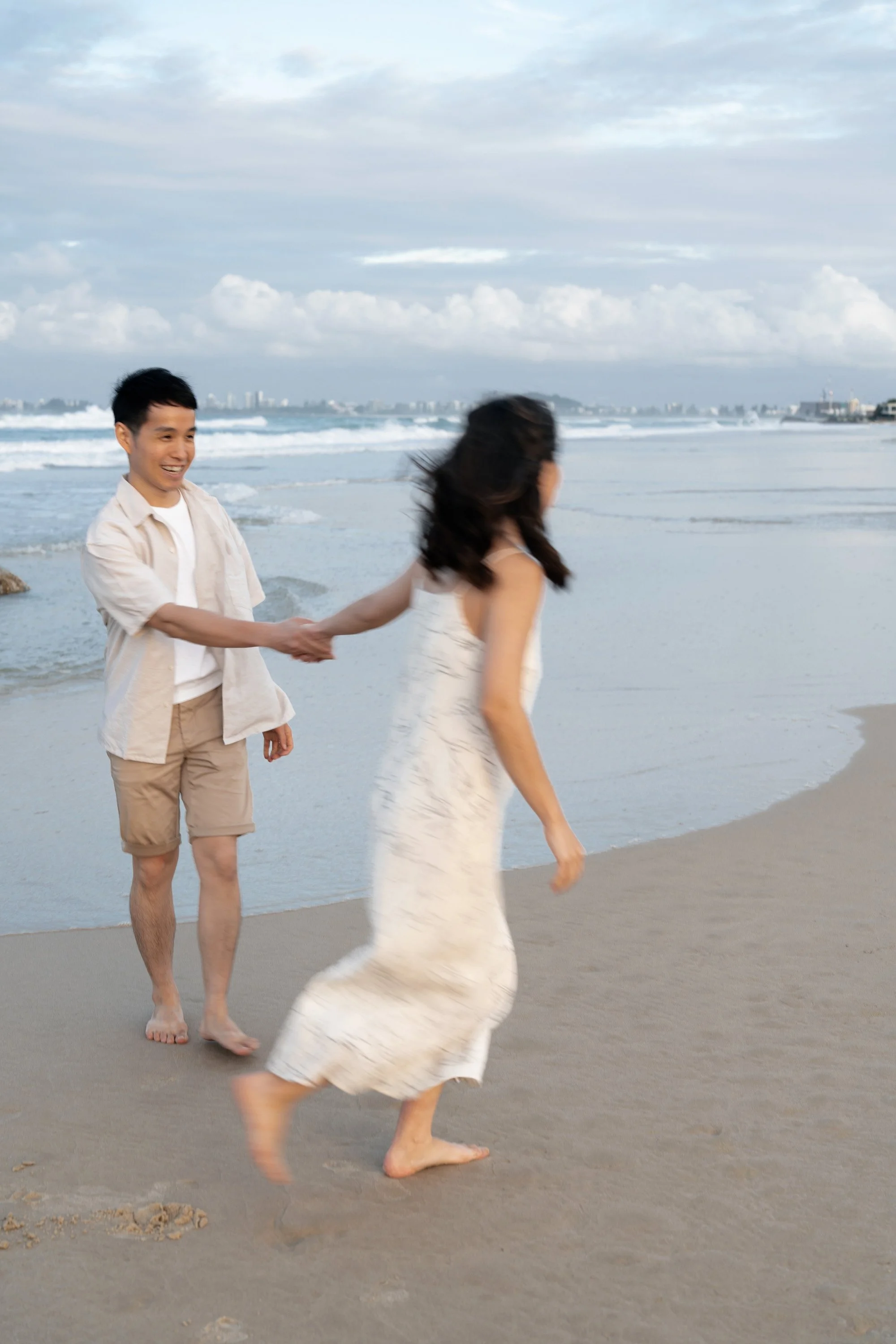 Krystel running a circle around Paul