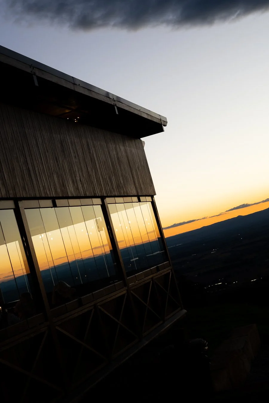 sunset through window