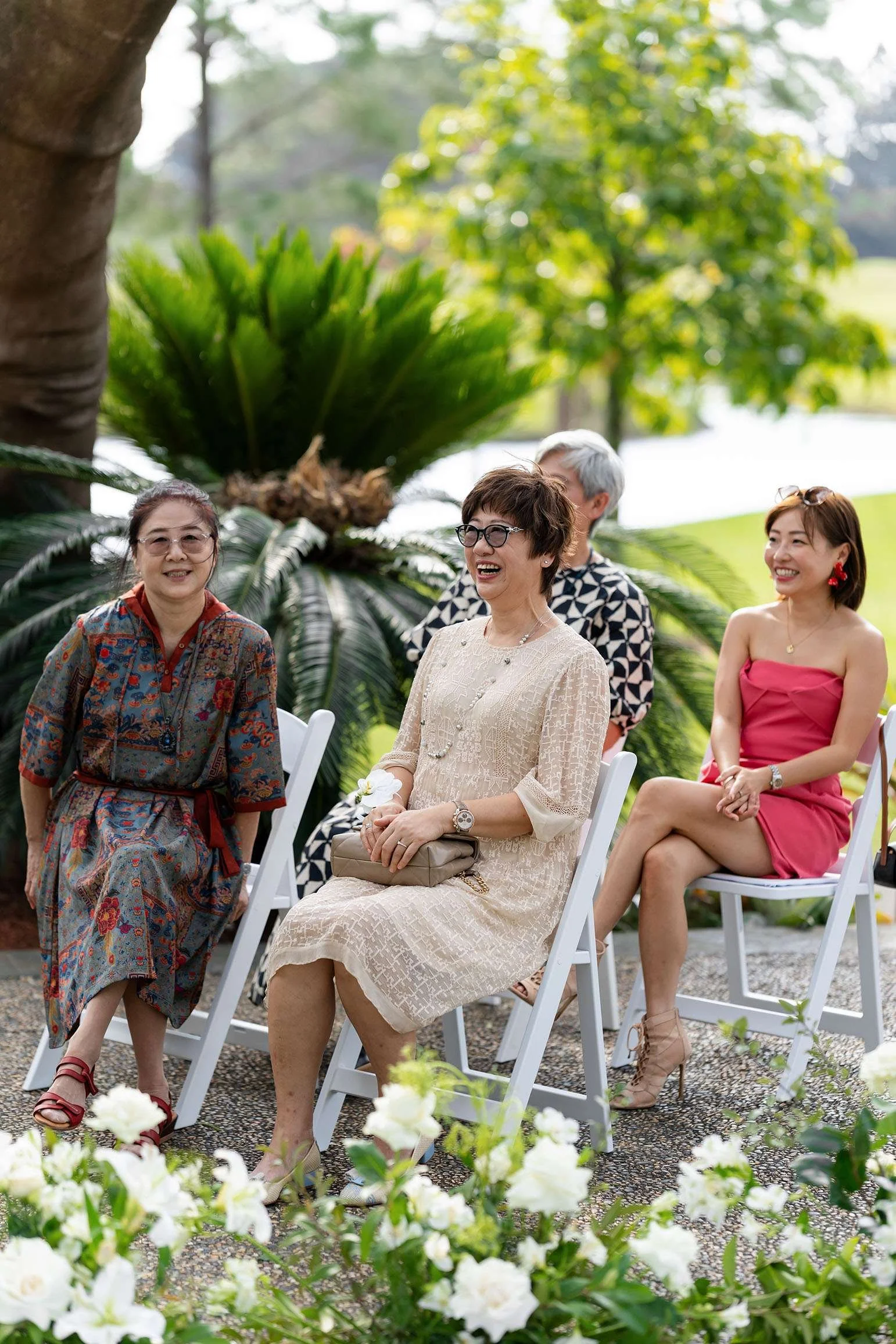Alex's side family laughing