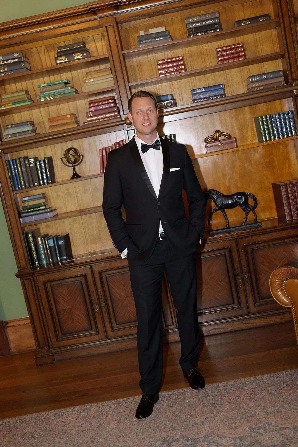 Morgan hands inside his pants pocket and look at the Brisbane Wedding photographer Whistler Li