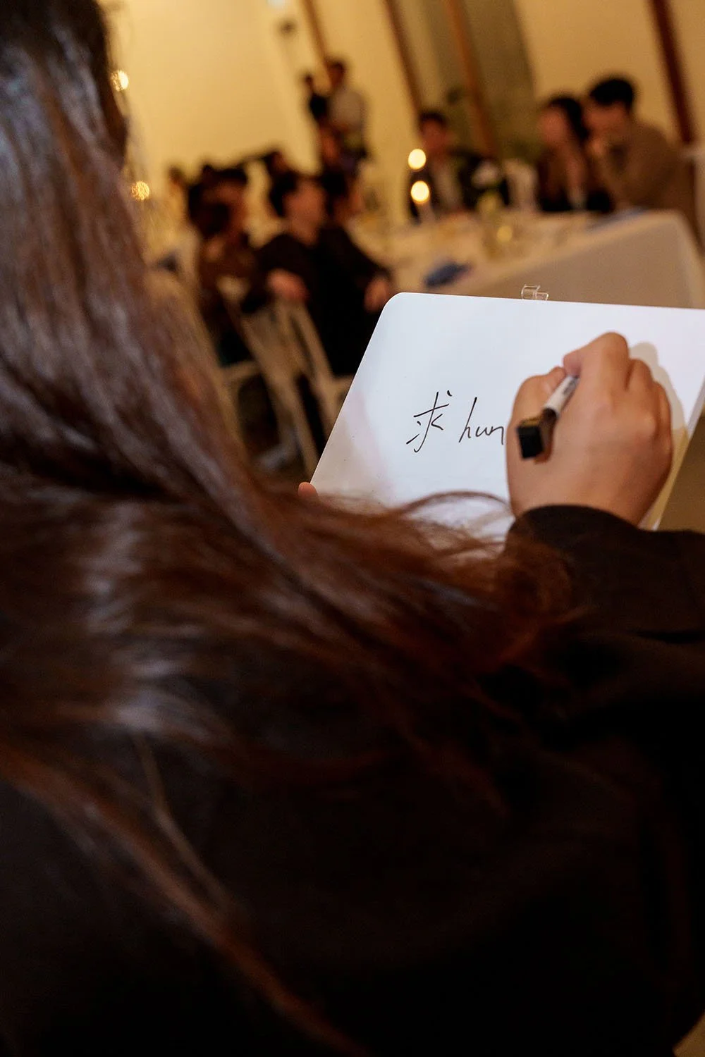 Chinese letter: purpose writren on the white board