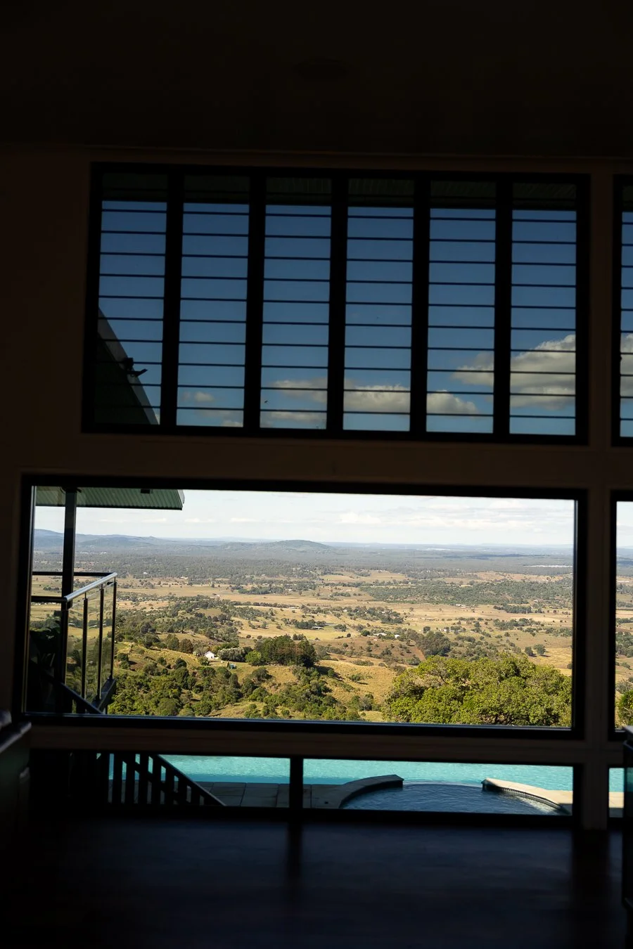 mountain view through window