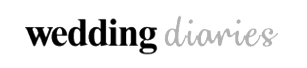 Text reading 'wedding diaries' with 'wedding' in bold and 'diaries' in cursive.