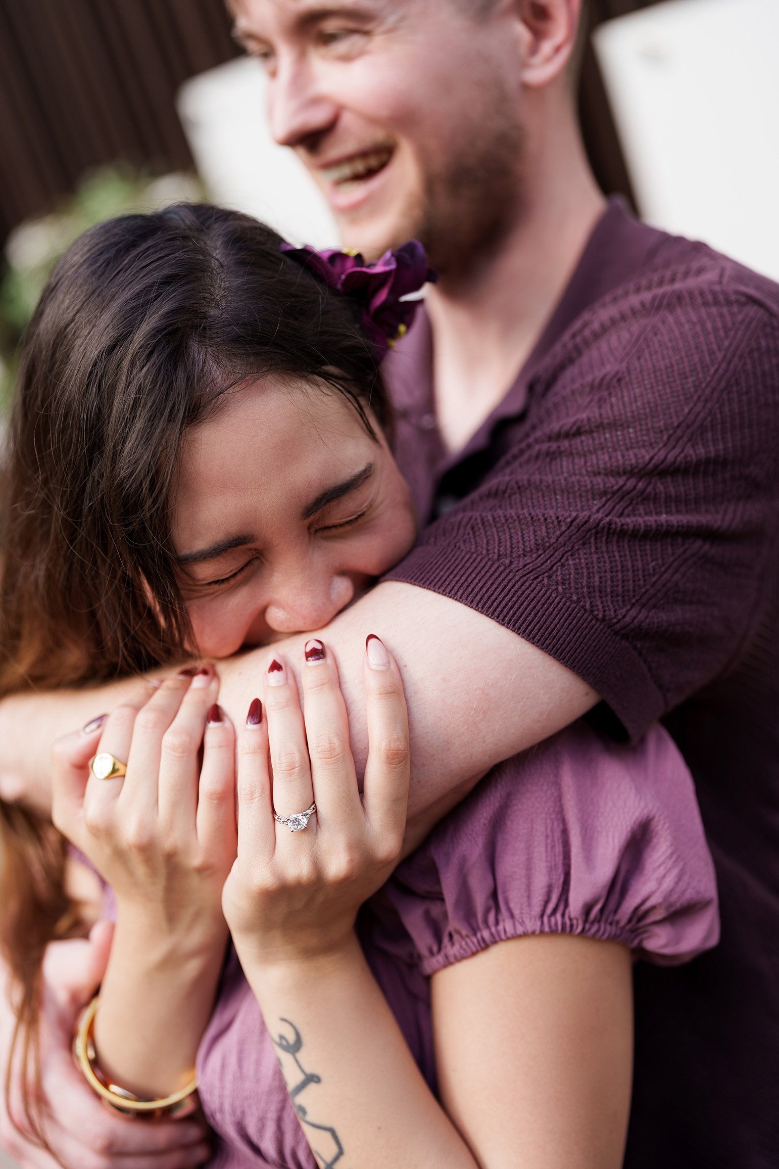 Ruby is biting Kyle's arm and make him laughing