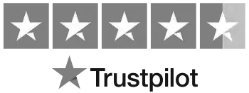 Five silver stars and the word "Rated" on a gray background.