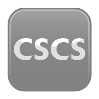 Gray app icon with rounded corners and the white letters 'CSCS' in the center.