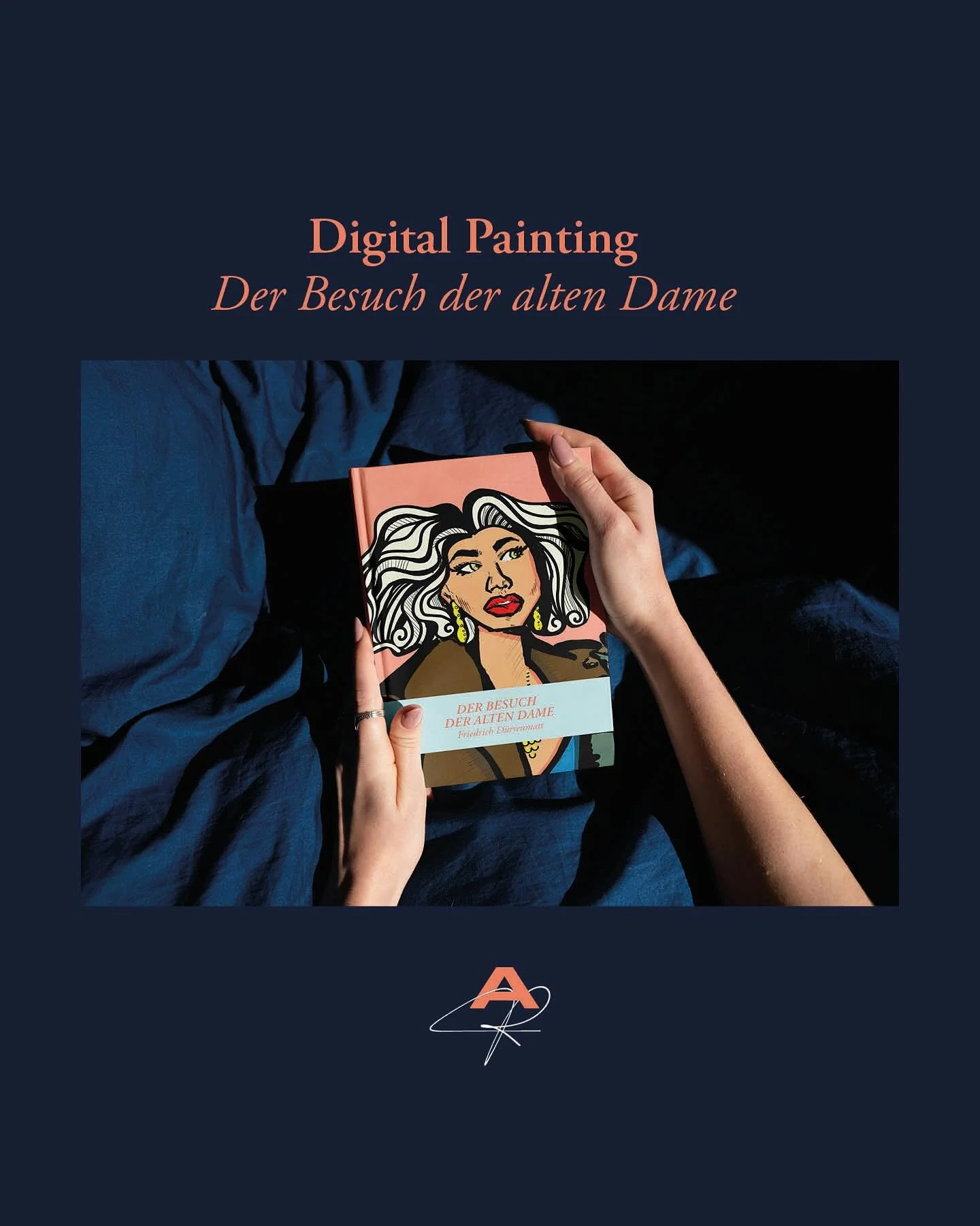 Fun Digital Painting-Projekt an der HDM Stuttgart: 🎨Szene und Charaktere eines literarischen Klassikers zeichnerisch interpretieren. &bdquo;Der Besuch der alten Dame&ldquo; von Friedrich D&uuml;rrenmatt &ndash; die alte Dame, die &uuml;ber Leben und