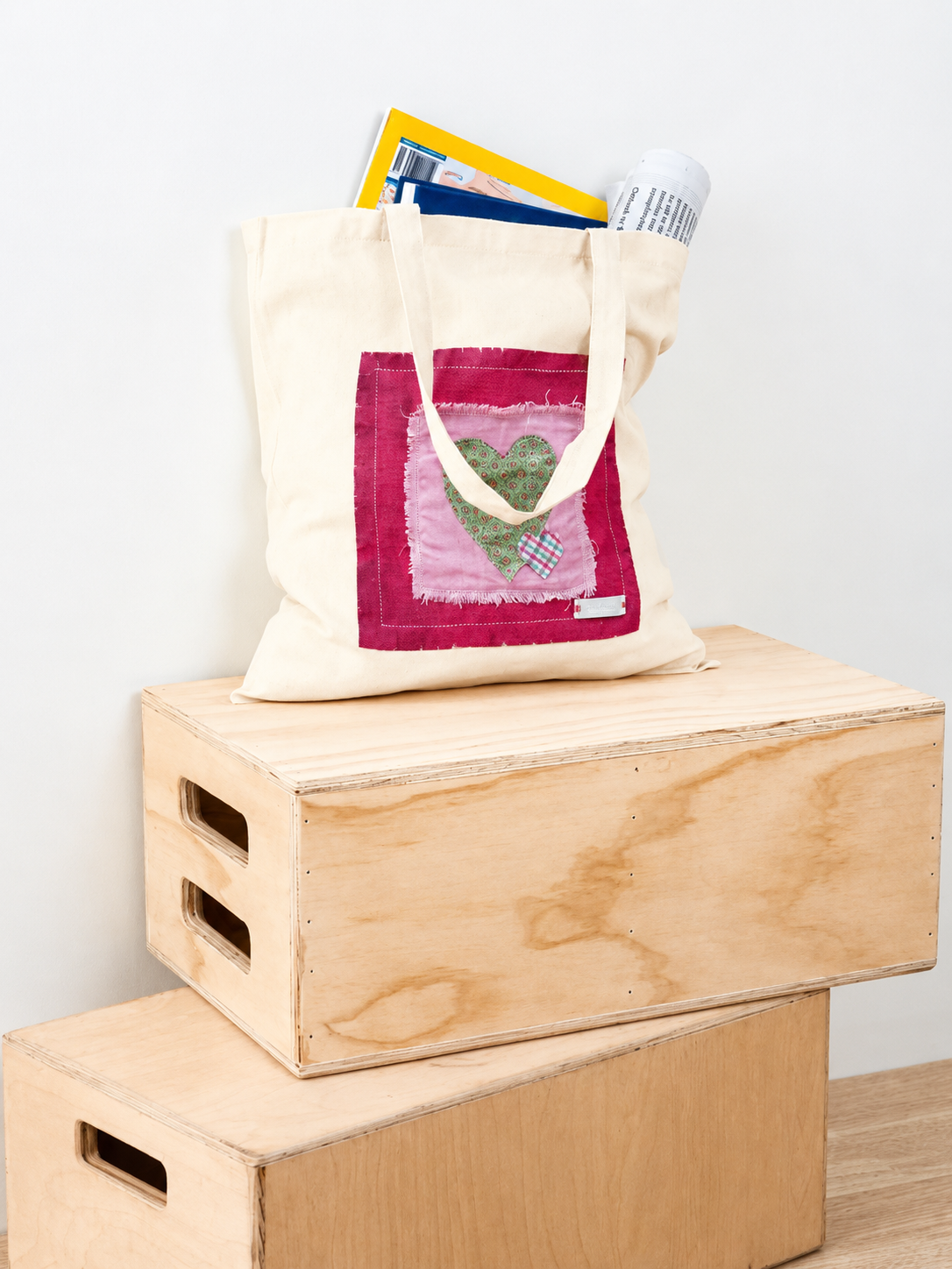 Cream & Pink Eco Tote