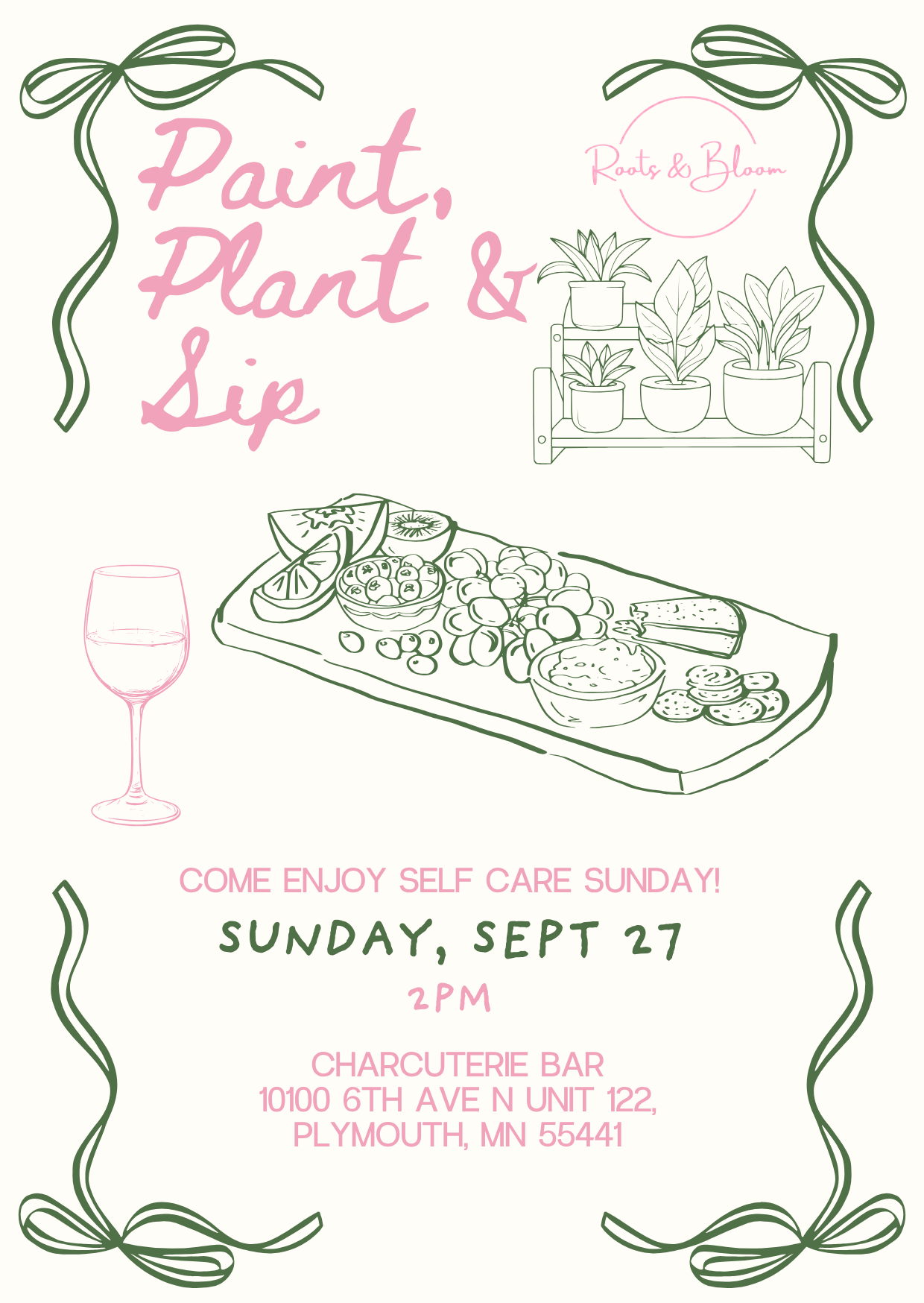 Rhythm &amp; Blooms: Paint, Plant &amp; Sip @Charcuterie Bar 9/27