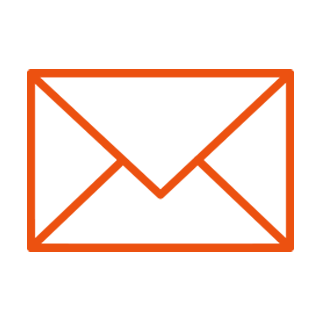 Icon of an orange envelope on a black background.