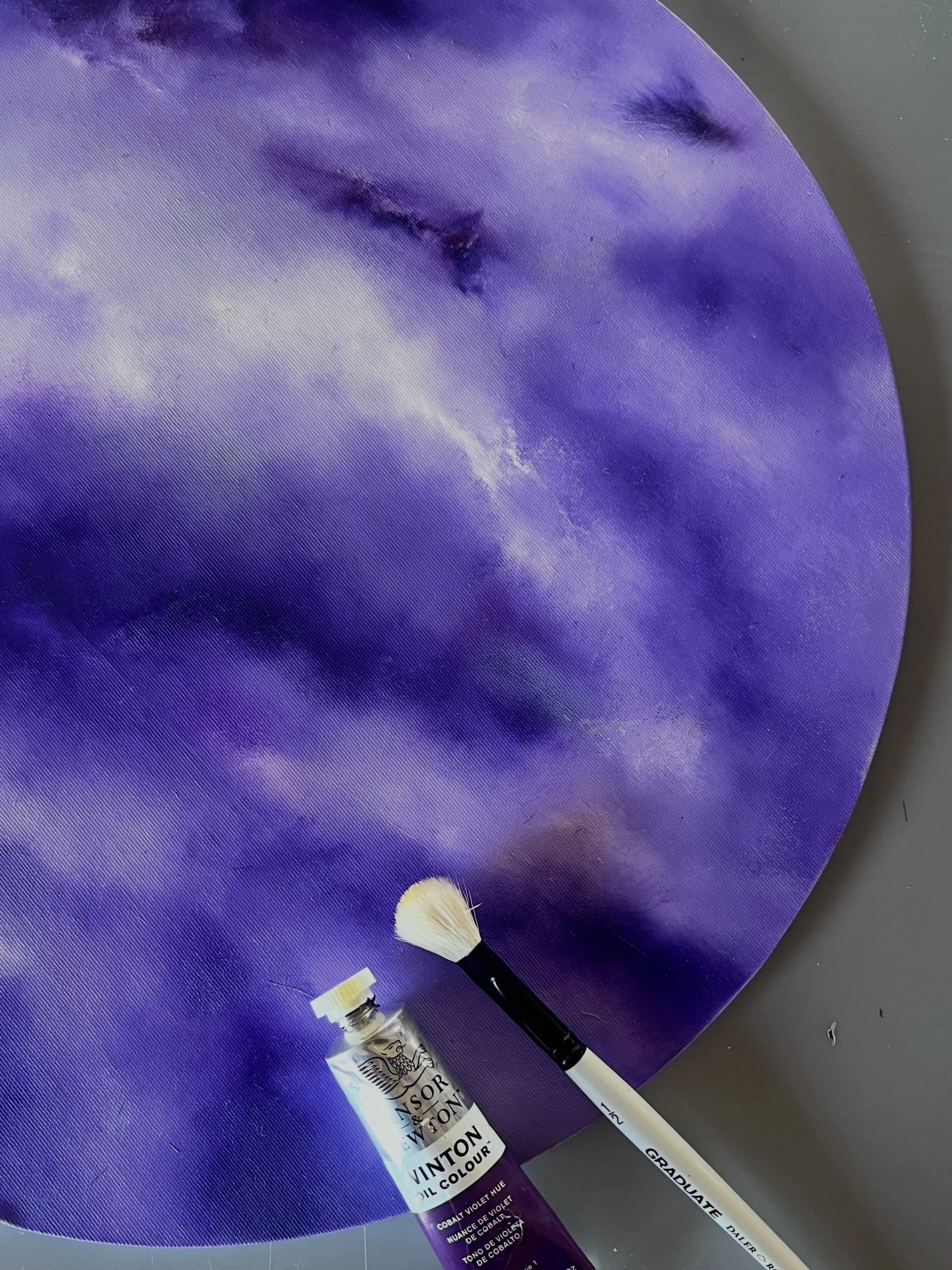 Purple skies on the canvas, a few drops from the sky this morning... maybe that&rsquo;s as close to &ldquo;Purple Rain&rdquo; as we&rsquo;re getting today.