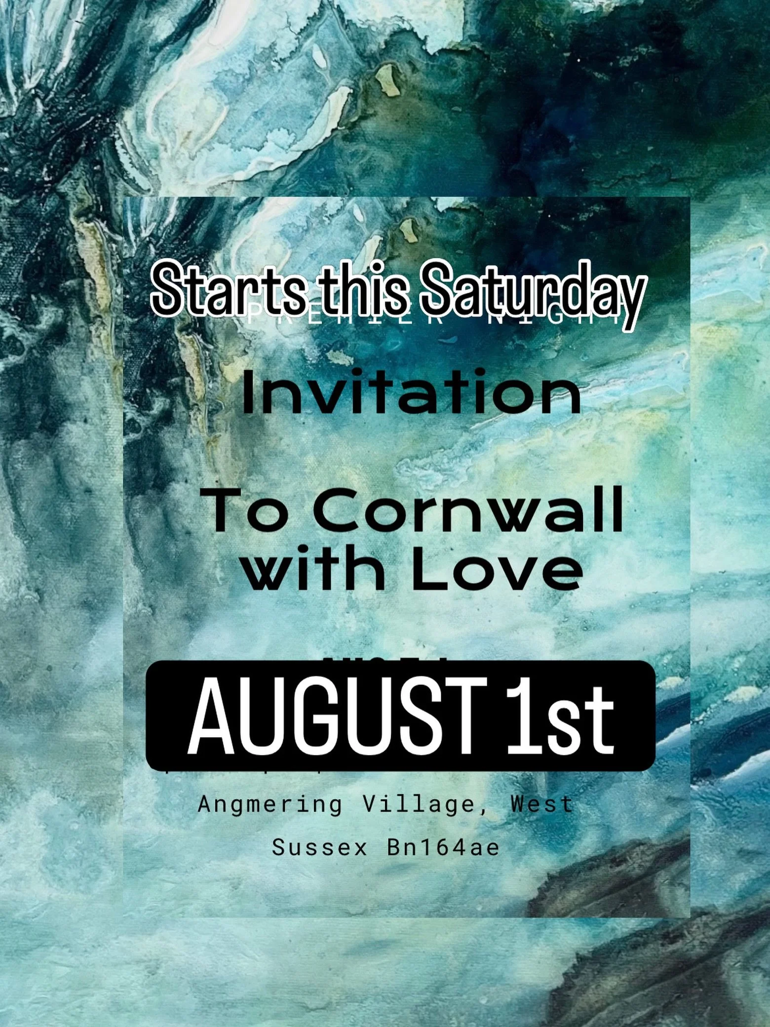 Today is the start of the To Cornwall with Love Exhibition @atelier.art.gallery ~ 2 weeks of fabulous Cornish vibes in Angmering West Sussex 
Artists 
@lornesartwork @neilbulpitt @joanthealto_art @gigglydoodles @denisewhisson @throughianslens2025 @ar