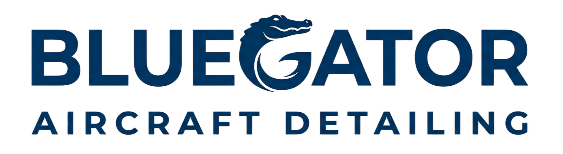 Blue Logo for Blue Gator Aircraft Detailing with a crocodile head illustration