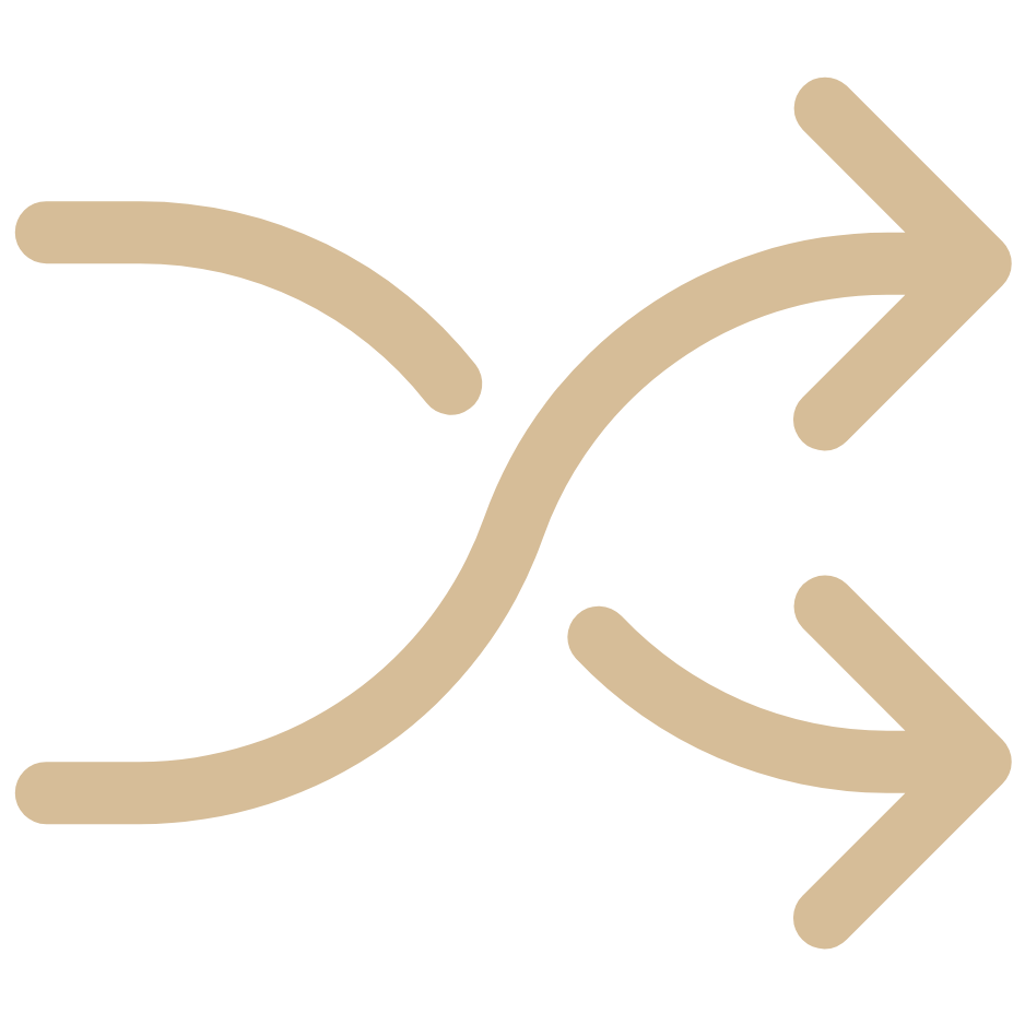 Shuffle arrows icon representing therapy for significant life changes and loss offered by Austen LaBarge LCSW through virtual telehealth therapy in New York