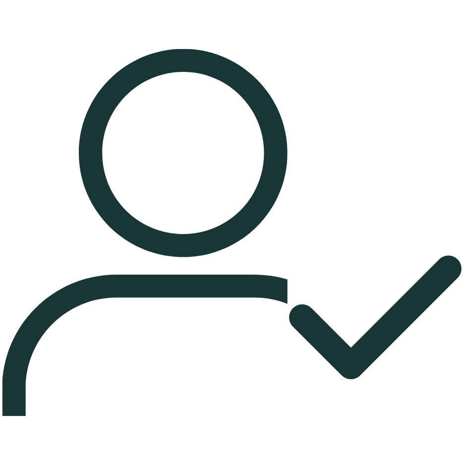 Person with checkmark icon representing therapy for men offered by Austen LaBarge LCSW through virtual telehealth therapy in New York